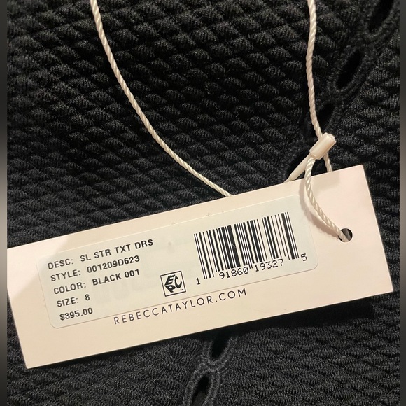 NWT Rebecca Taylor TEXTURED STRETCH FIT & FLARE DRESS IN BLACK - Picture 5 of 7